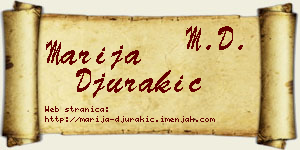 Marija Đurakić vizit kartica